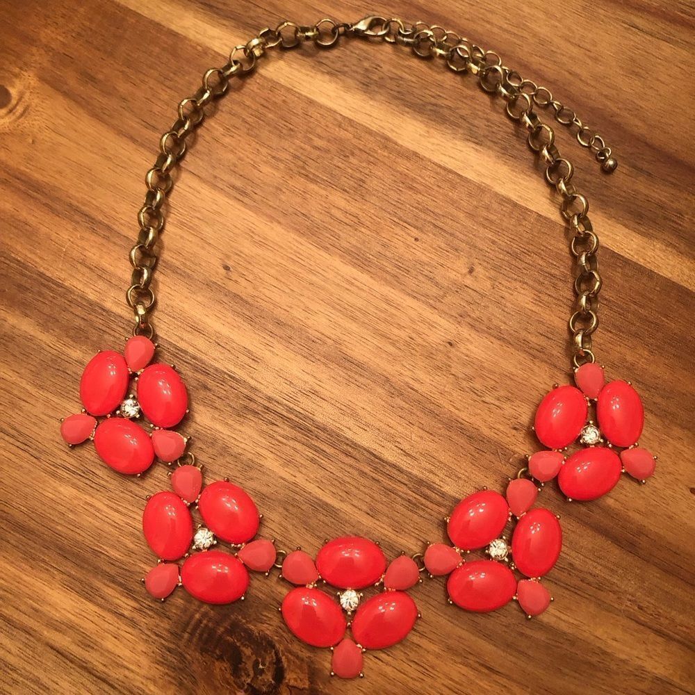 Acetate Statement Necklace | Neon Pink | 18” Adjustable - Picture 3 of 3